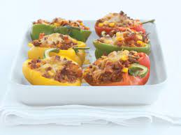 Tricolor Stuffed Bell Peppers: